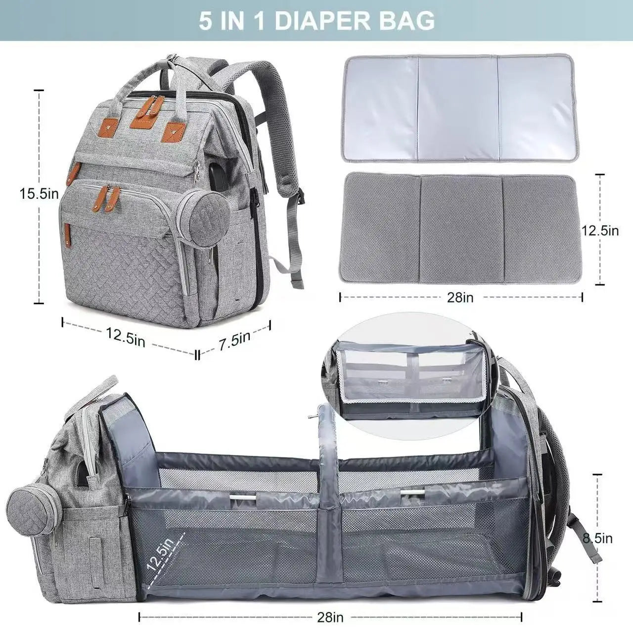 Lumie Nest Mochila Pañalera 3 en 1